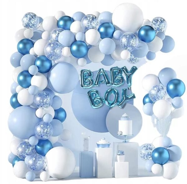 Balionų girlianda, "Baby Blue" 130 vnt.