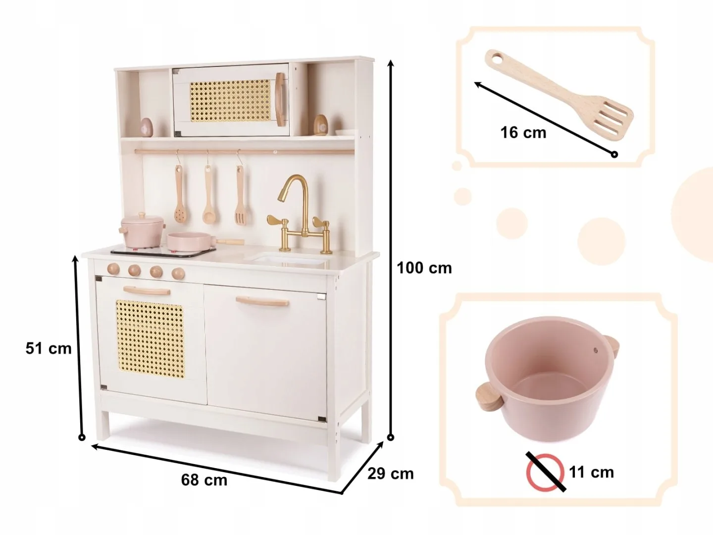 Boho medinė virtuvėlė vaikams