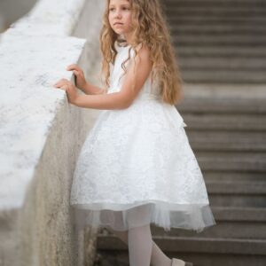 Pūsta proginė suknelė mergaitei, 100-140 cm.