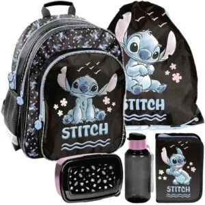 Stitch mokyklinė kuprinė su priedais, PASO