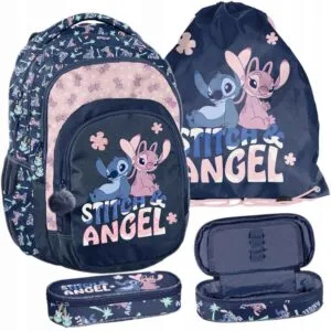 Stitch mokyklinė kuprinė su ratukais
