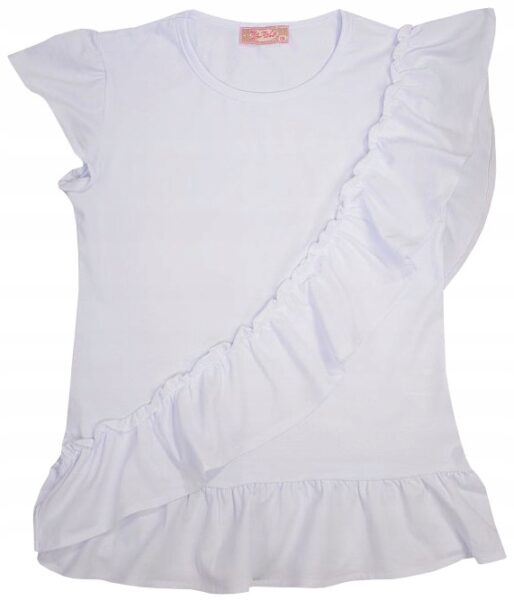 Balta palaidinė mergaitei YW, 128-152 cm