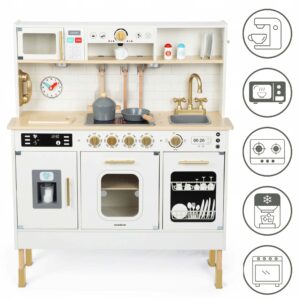 Didelė medinė virtuvėlė su šviesom ir garsais