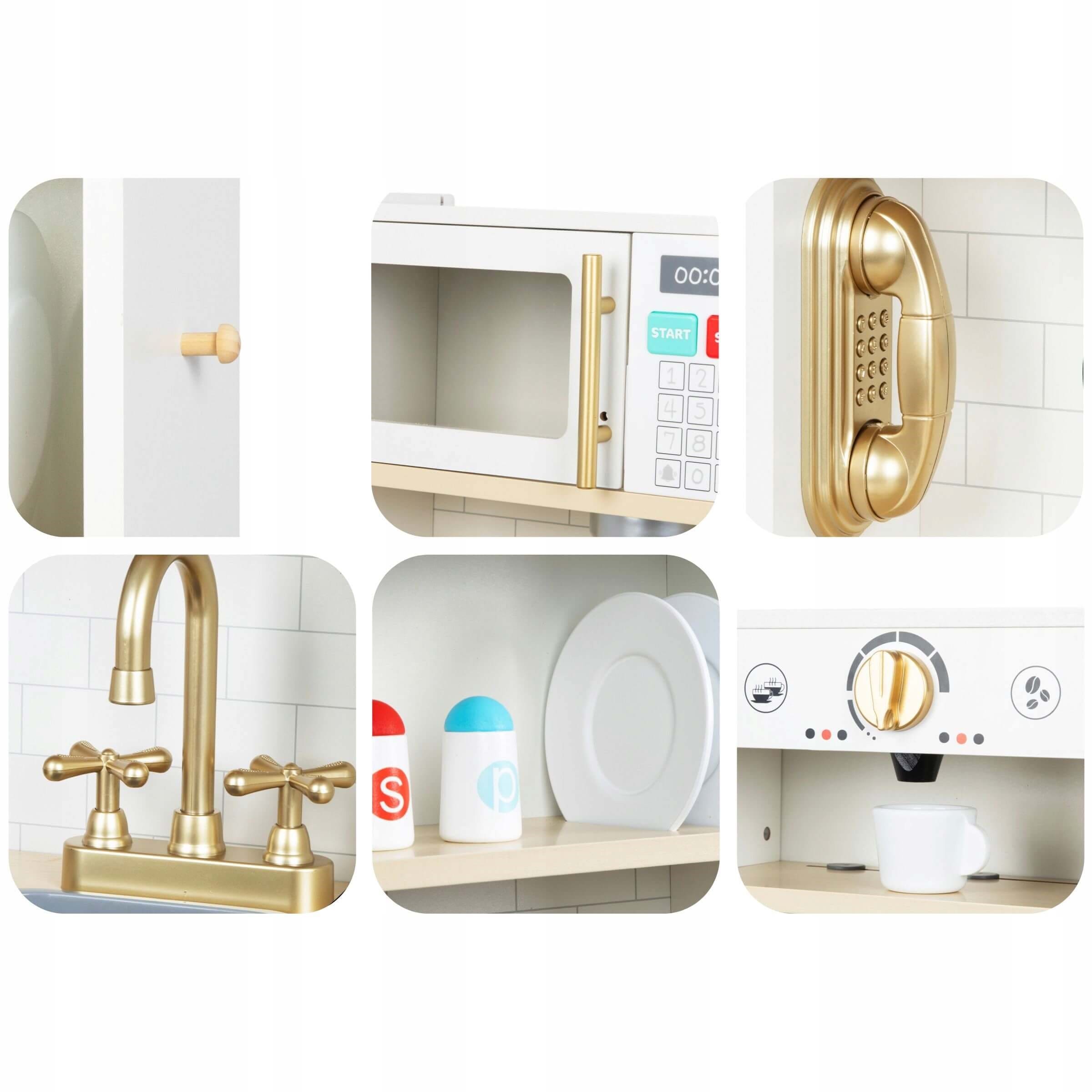 Didelė medinė virtuvėlė su šviesom ir garsais 4 Didelė medinė virtuvėlė su šviesom ir garsais