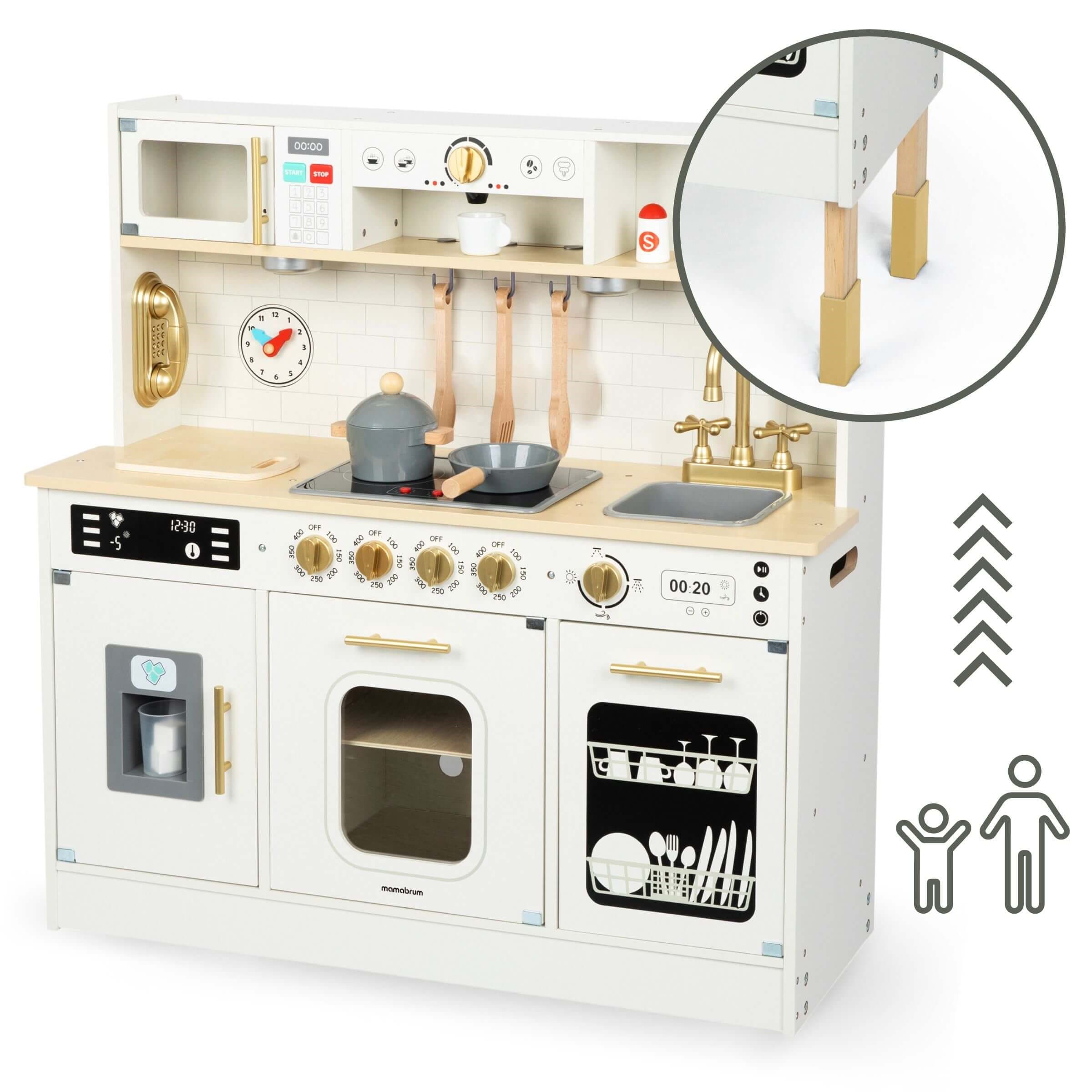 Didelė medinė virtuvėlė su šviesom ir garsais 5 Didelė medinė virtuvėlė su šviesom ir garsais