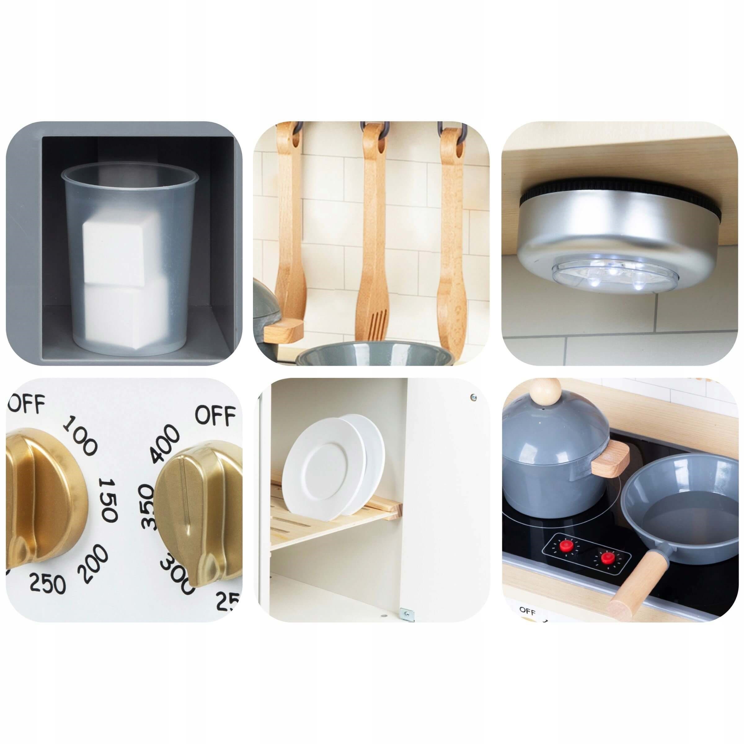 Didelė medinė virtuvėlė su šviesom ir garsais 10 Didelė medinė virtuvėlė su šviesom ir garsais