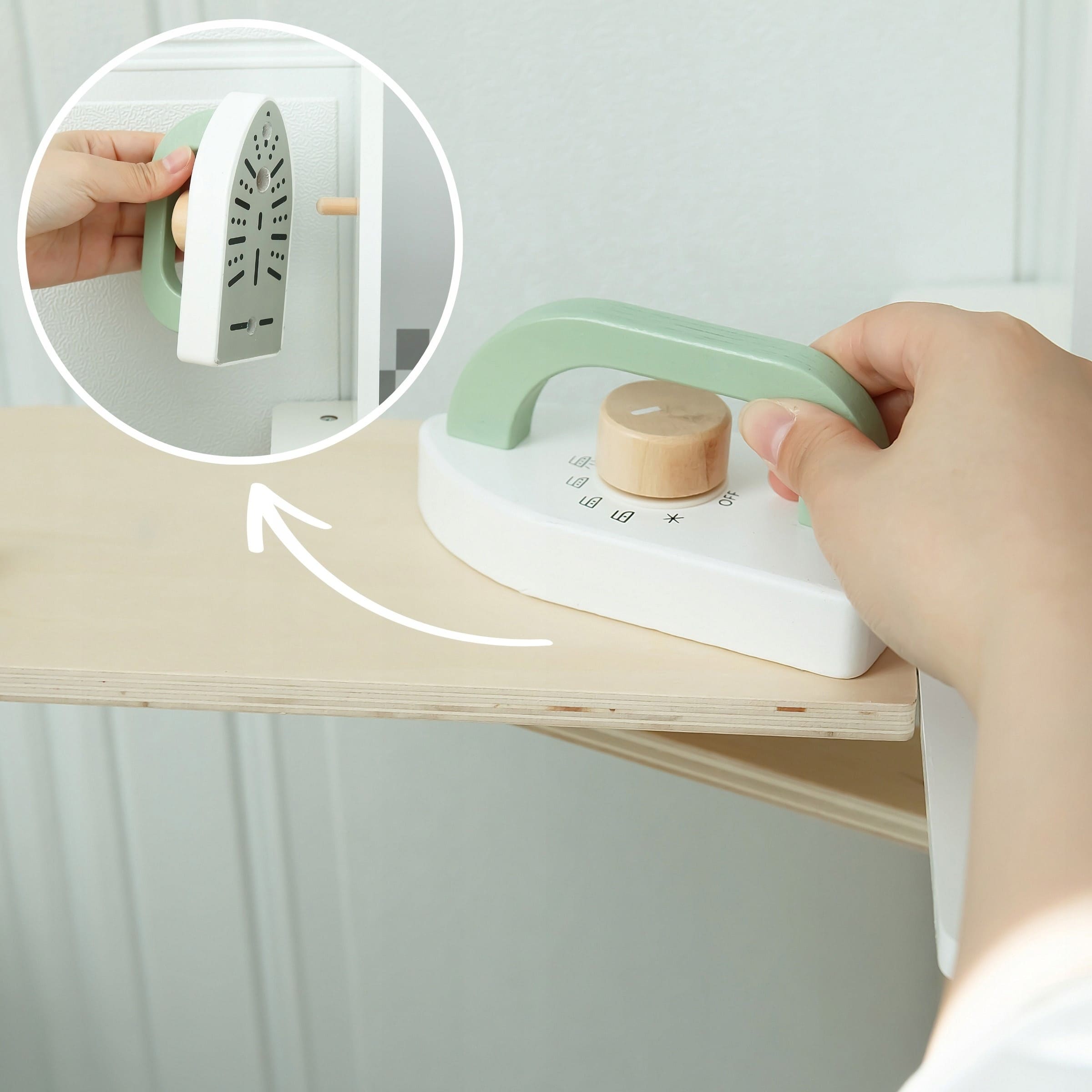 Medinė virtuvėlė su skalbimo mašina, indaplove 8 Medinė virtuvėlė su skalbimo mašina, indaplove