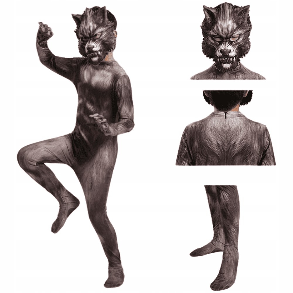 Vilkolakio kostiumas helovynui, 116-158 cm. 3 Vilkolakio kostiumas helovynui, 116-158 cm.