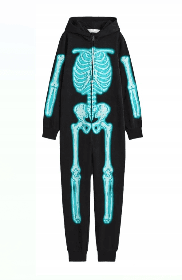 Helovyno kostiumas skeleton, 134-164 cm. 1 Helovyno kostiumas skeleton, 134-164 cm.