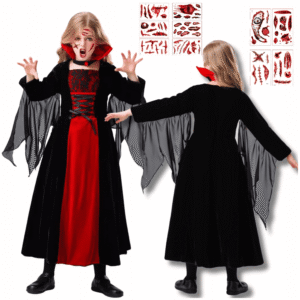 Vampyrės kostiumas mergaitei, 140-164 cm