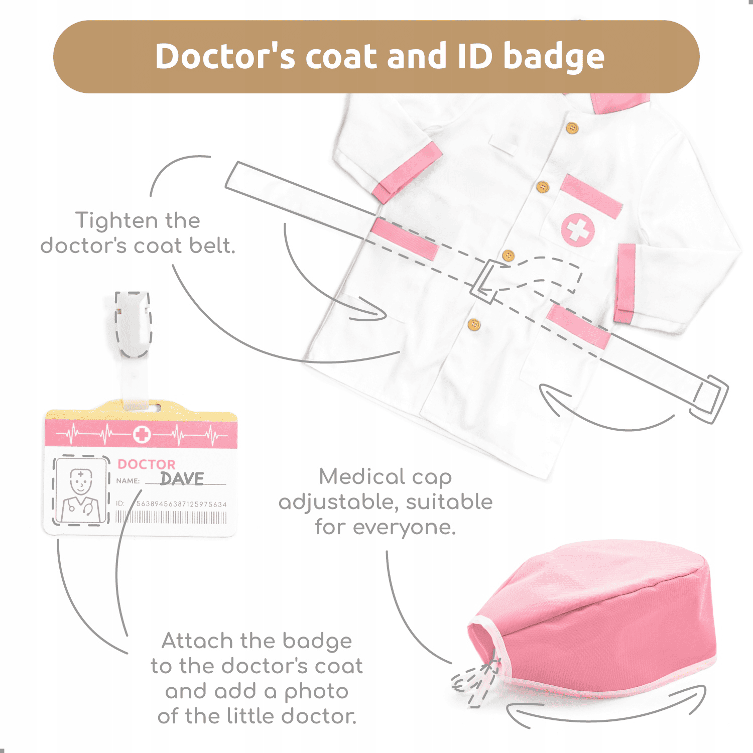 Gydytojo rinkinys UMU, Rožinis 6 Gydytojo rinkinys UMU, Rožinis