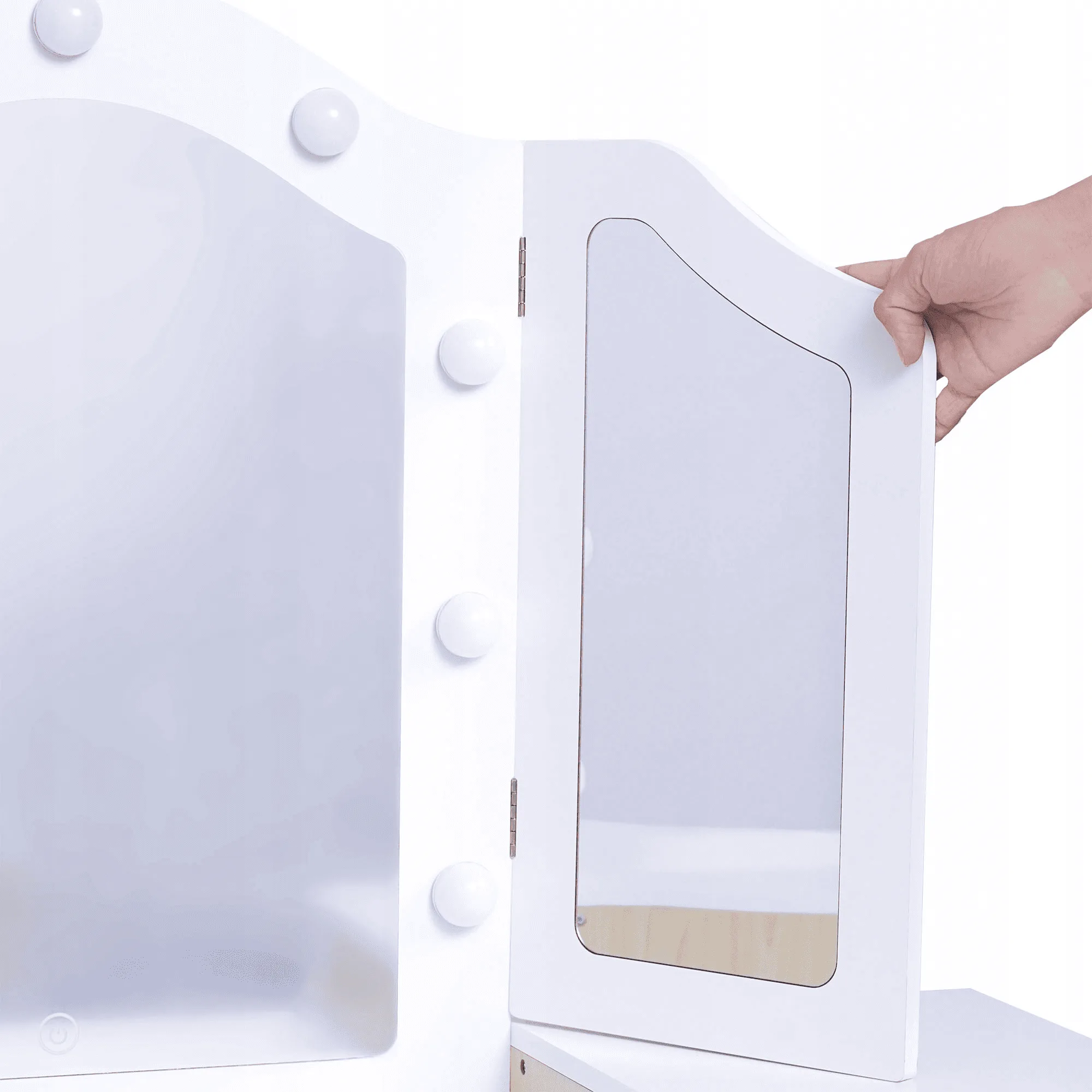 Kosmetinis staliukas mergaitei LED, XXL dydis
