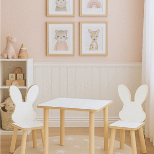 Vaikiškas stalas su kėdėmis, Bunny
