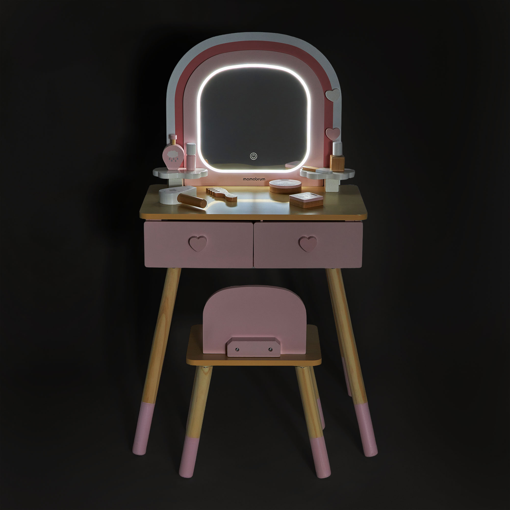 LED Kosmetinis staliukas mergaitei, 3+ 8 LED Kosmetinis staliukas mergaitei