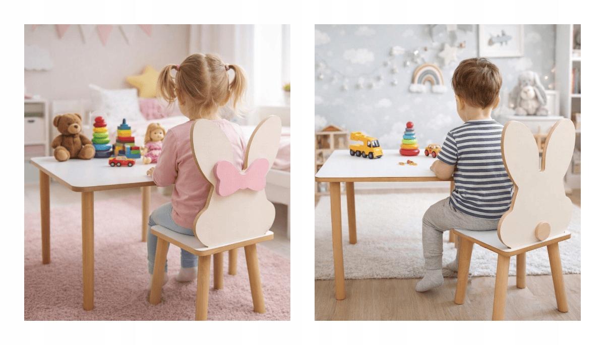 Vaikiškas stalas su kėdėmis, Bunny 4 Vaikiškas stalas su kėdėmis, Bunny
