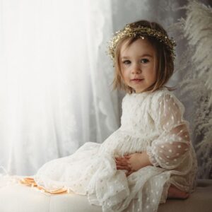 Ispaniško tiulio suknelė mergaitei, 86-134 cm.