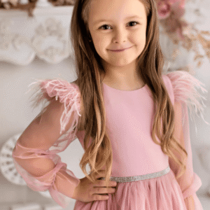 Proginė tiulio suknelė mergaitei, 92-128 cm.