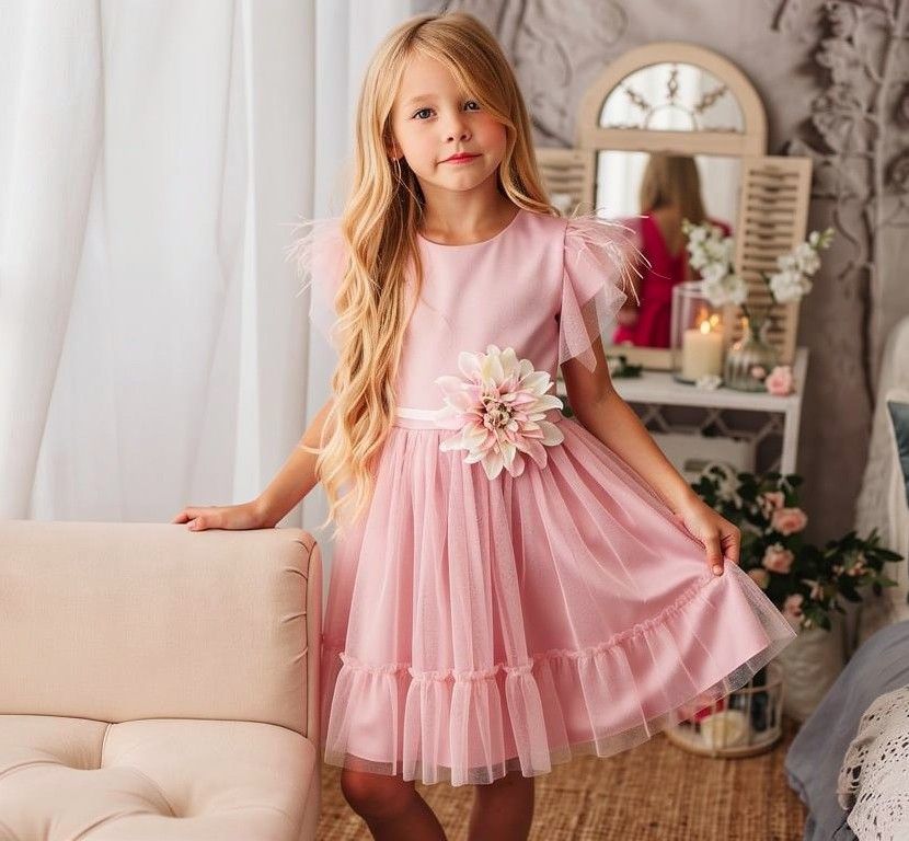 Tiulio suknelė mergaitei pelenų rožė, 128-158 cm. 3 Tiulio suknelė mergaitei pelenų rožė, 128-158 cm.