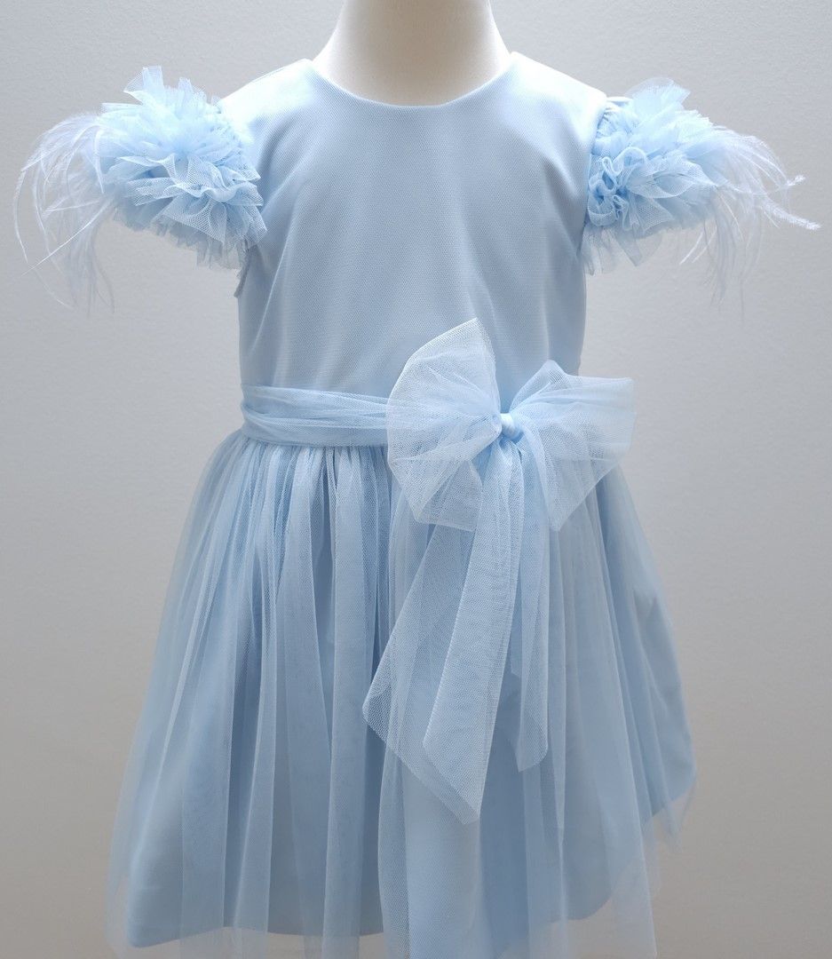 Tiulio suknelė mergaitei su plunksnomis, 98-134 cm. 5 Tiulio suknelė mergaitei su plunksnomis, 98-134 cm.