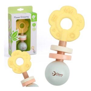 Medinis pastelinis barškutis-kramtukas, 2 in 1