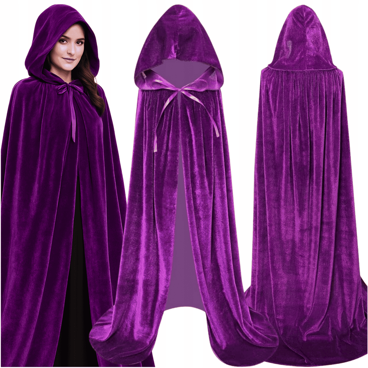 Helovino apsiaustas, violetinis 1 Helovino apsiaustas, violetinis